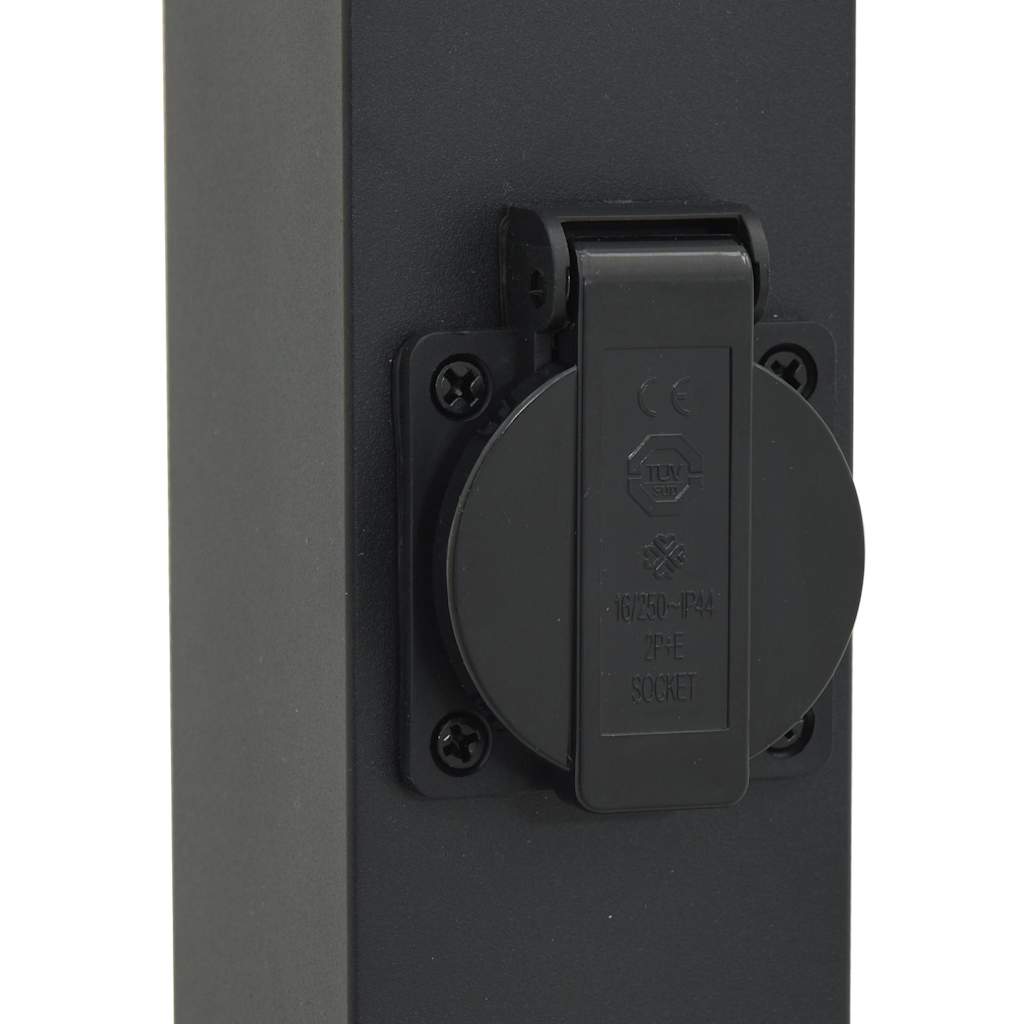 Lampioni a paletto con sensore e presa 3 pz 80 cm neri IP44 | homemem39