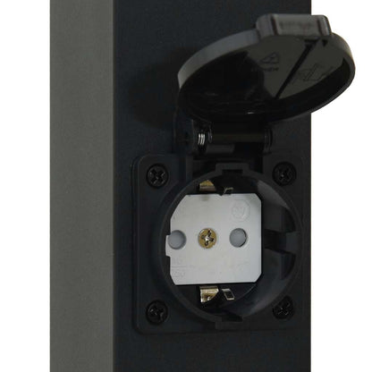 Lampioni a paletto con sensore e presa 3 pz 80 cm neri IP44 | homemem39