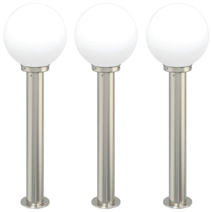 Lampioni a palo 3 pz 80 cm Acciaio Inox IP44 | homemem39