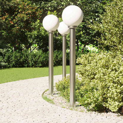 Lampioni a palo 3 pz 120 cm Acciaio Inox IP44