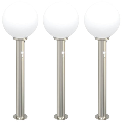 Lampioni a dissuasore con sensore 3 pz 80 cm Acciaio Inox IP44 | homemem39