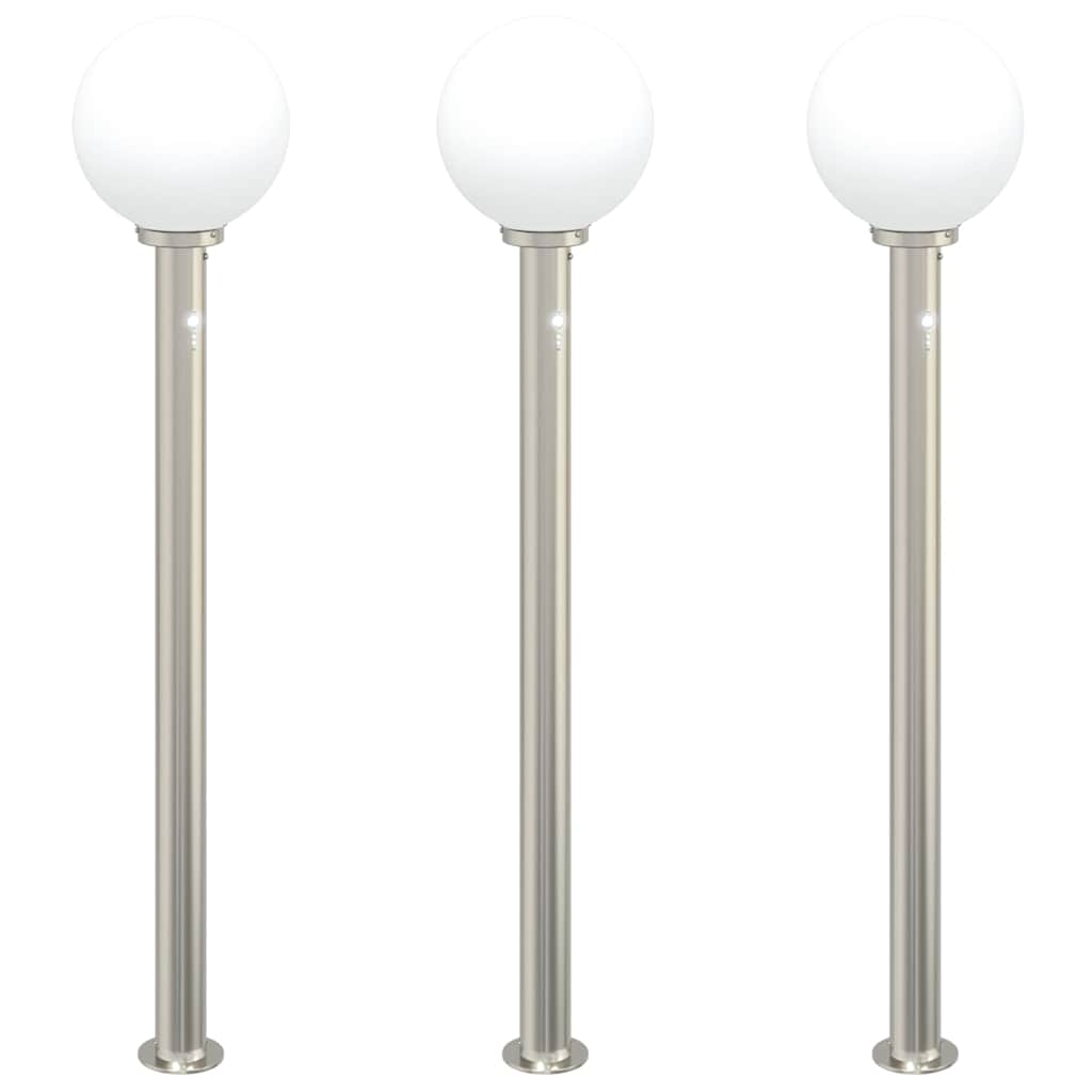 Lampioni a dissuasore con sensore 3 pz 120 cm Acciaio Inox IP44 | homemem39