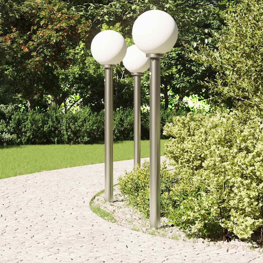 Lampioni a dissuasore con sensore 3 pz 120 cm Acciaio Inox IP44 | homemem39