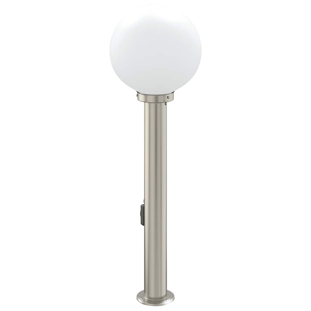 Lampada a paletto con presa elettrica 80 cm Acciaio Inox IP44 | homemem39