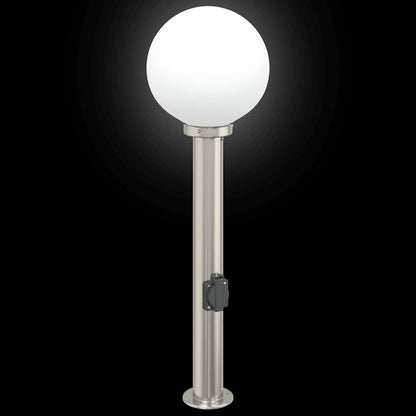 Lampada a paletto con presa elettrica 80 cm Acciaio Inox IP44 | homemem39