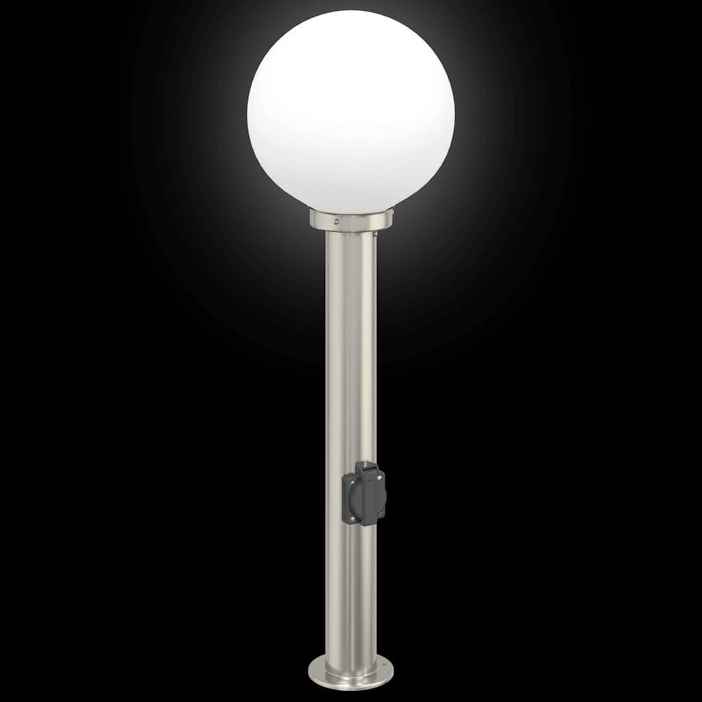 Lampioni a colonnina con presa elettrica 3 pz 80 cm Acciaio Inox IP44 | homemem39
