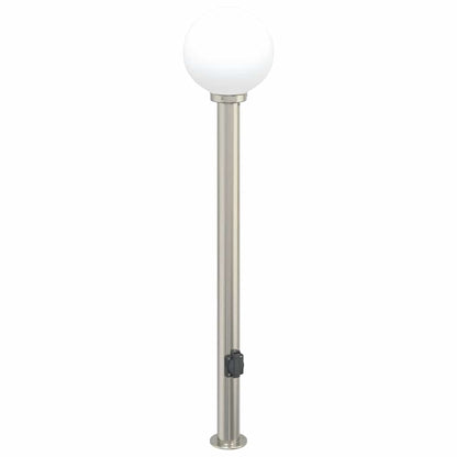 Lampada a paletto con presa elettrica 120 cm Acciaio Inox IP44 | homemem39