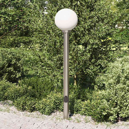 Lampada a paletto con presa elettrica 120 cm Acciaio Inox IP44 | homemem39