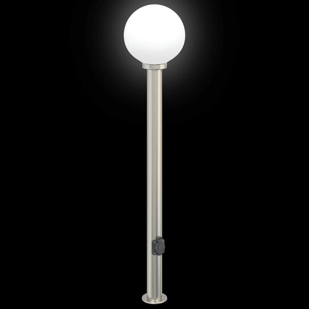 Lampioni a colonnina con presa elettrica 3 pz 120 cm Acciaio Inox IP44 | homemem39