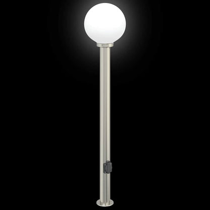 Lampioni a colonnina con presa elettrica 3 pz 120 cm Acciaio Inox IP44 | homemem39