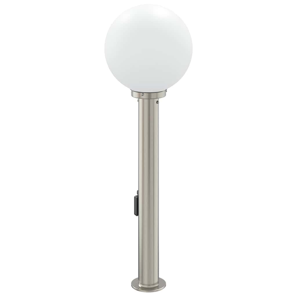 Lampada a paletto con sensore e presa 80 cm Acciaio Inox IP44 | homemem39