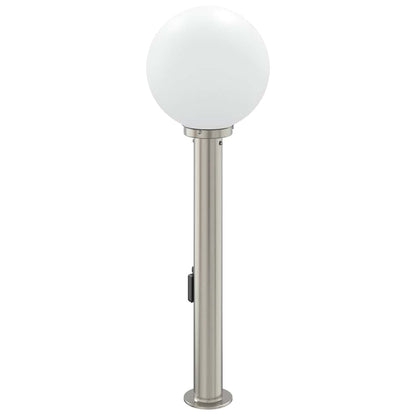 Lampada a paletto con sensore e presa 80 cm Acciaio Inox IP44 | homemem39