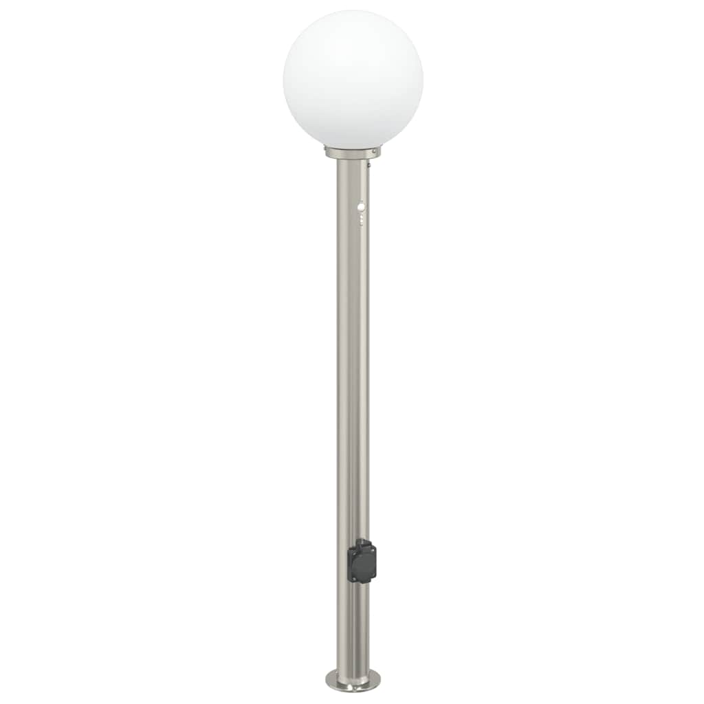 Lampada a paletto con sensore e presa 120 cm Acciaio Inox IP44 | homemem39