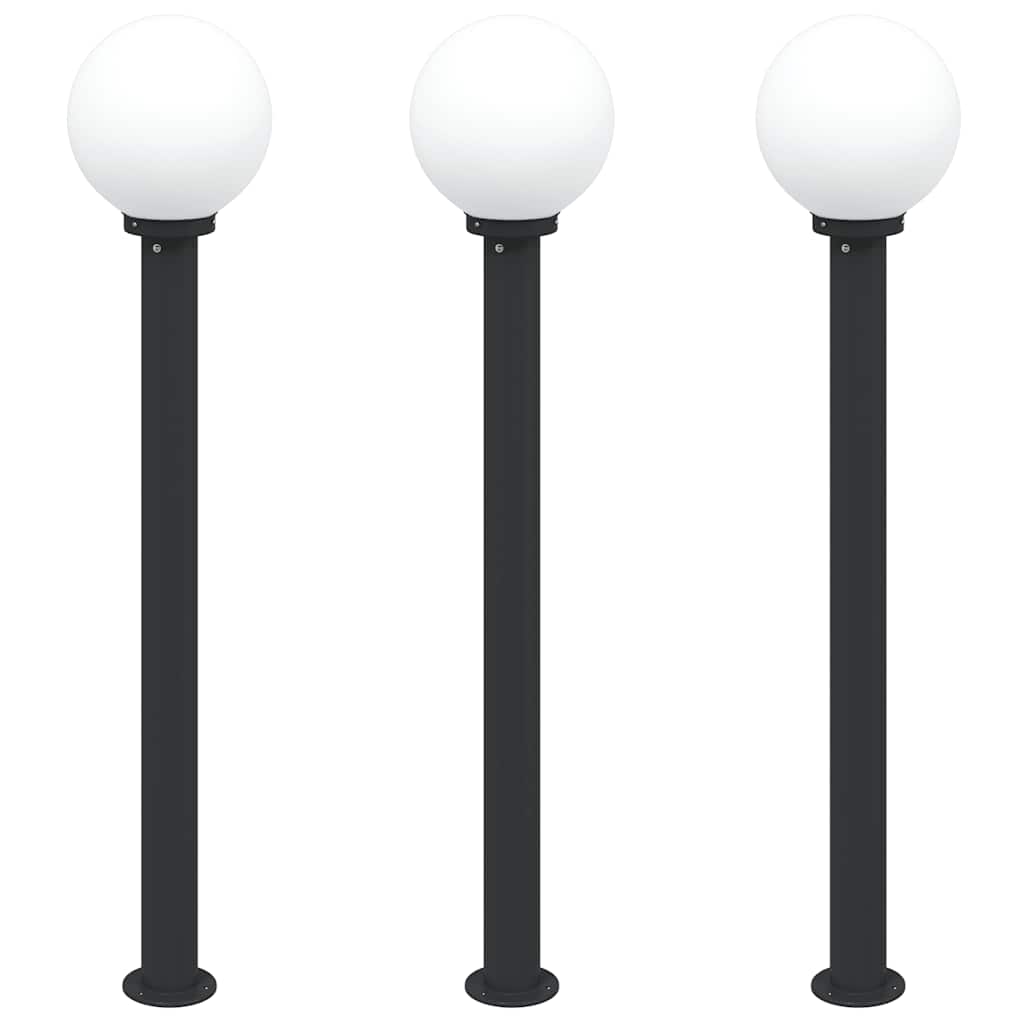 Lampioni a palo 3 pz 120 cm Nero IP44 | homemem39