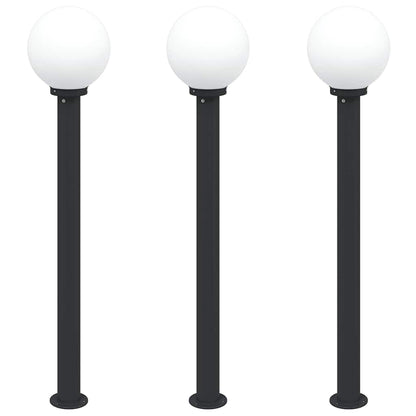 Lampioni a palo 3 pz 120 cm Nero IP44 | homemem39