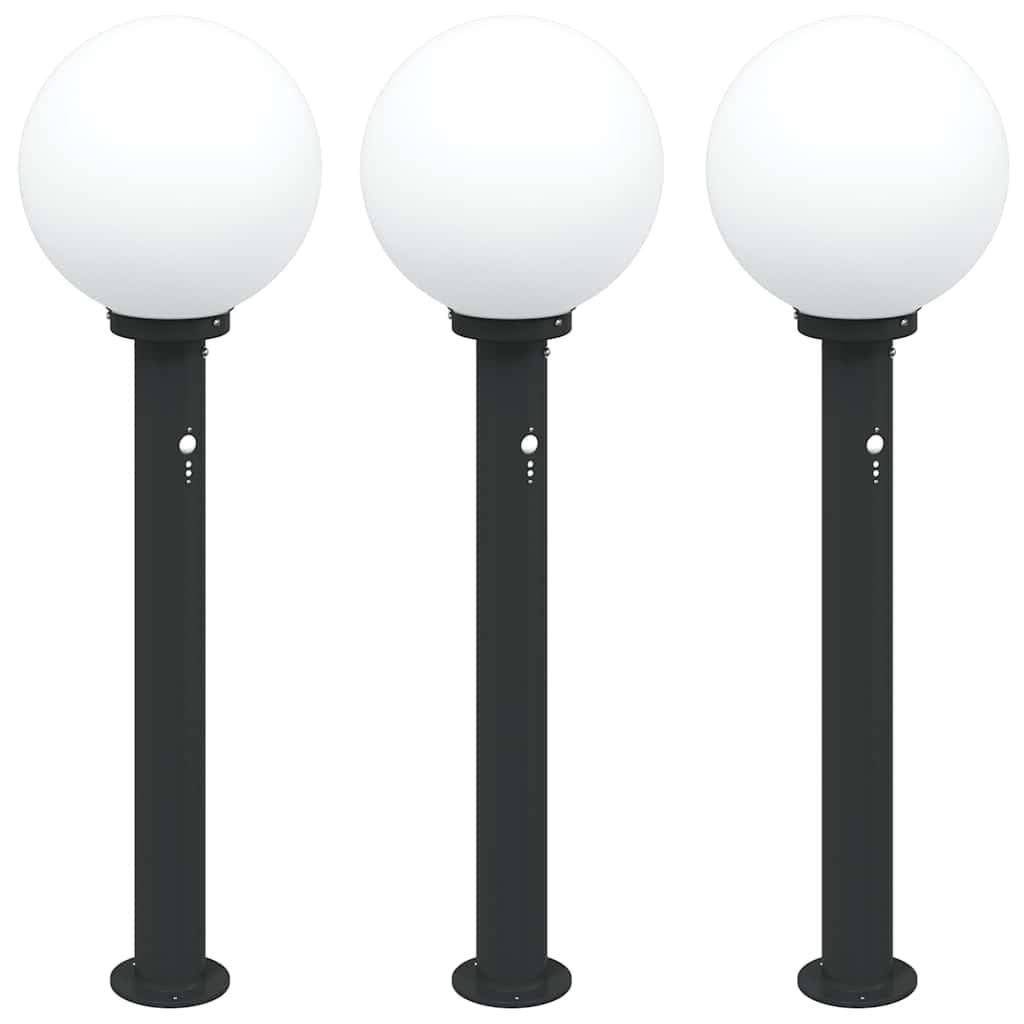Lampioni a paletto con sensore 3 pz 80 cm neri IP44 | homemem39
