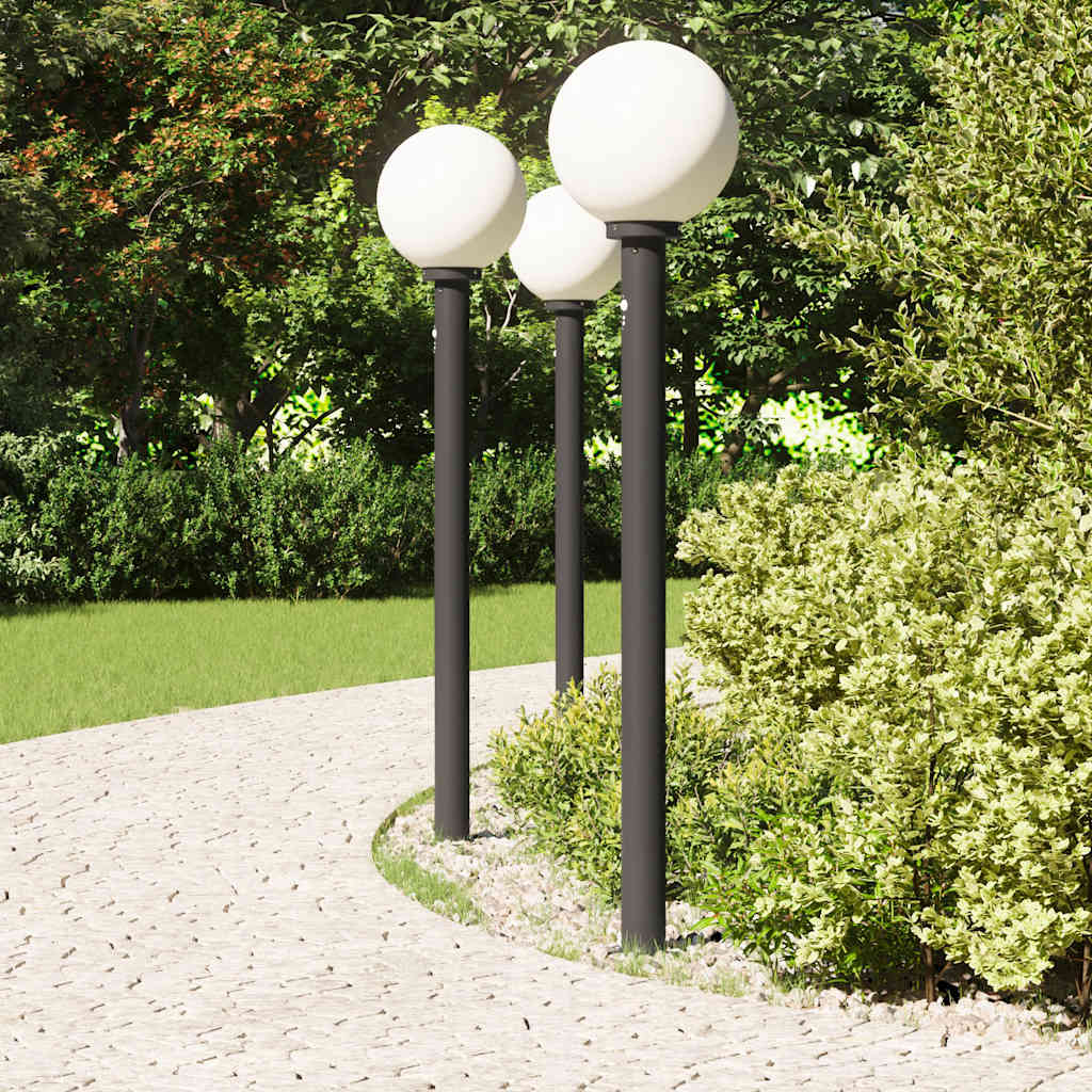 Lampioni a paletto con sensore 3 pz 120 cm neri IP44 | homemem39