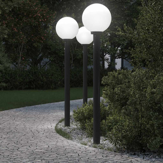 Lampioni a paletto con sensore 3 pz 120 cm neri IP44 | homemem39