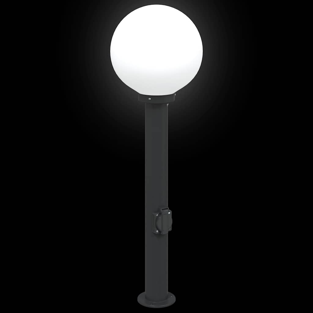 Lampada a paletto con presa elettrica 80 cm Nera IP44 | homemem39