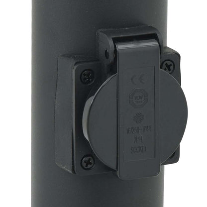 Lampioni a palo con presa elettrica 3 pz 80 cm Nero IP44 | homemem39