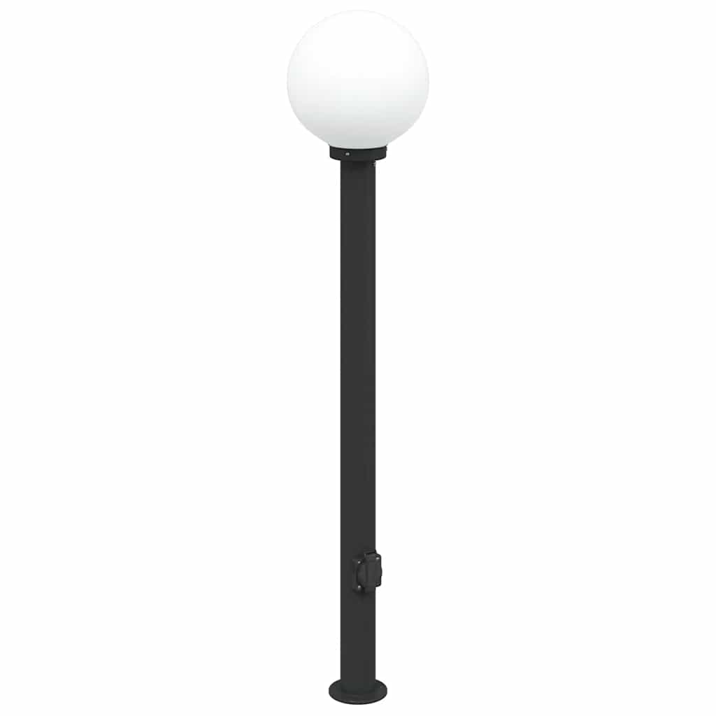 Lampada a paletto con presa di corrente 120 cm Nera IP44 | homemem39