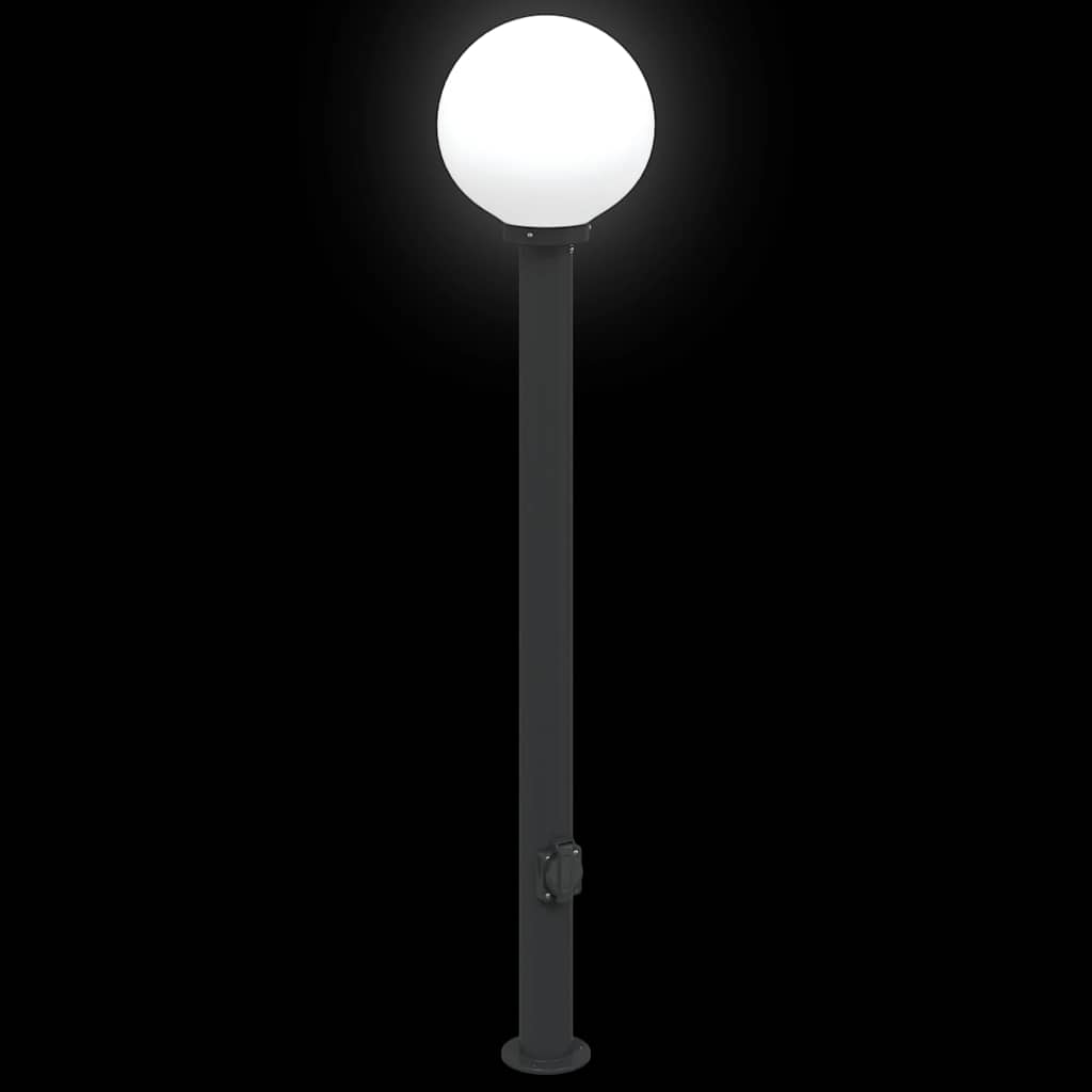 Lampada a paletto con presa di corrente 120 cm Nera IP44 | homemem39