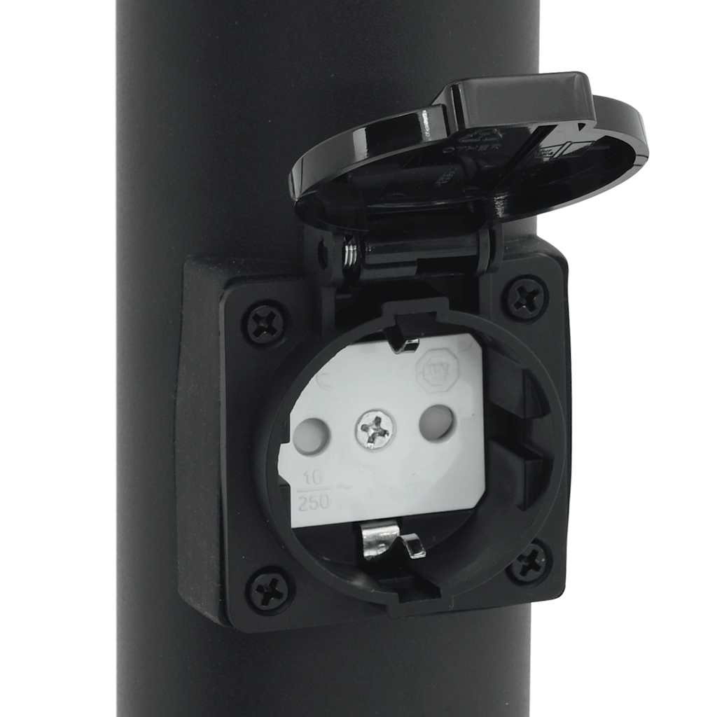 Lampada a paletto con presa di corrente 120 cm Nera IP44 | homemem39