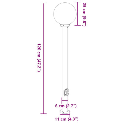 Lampioni a palo con presa elettrica 3 pz 120 cm Nero IP44 | homemem39