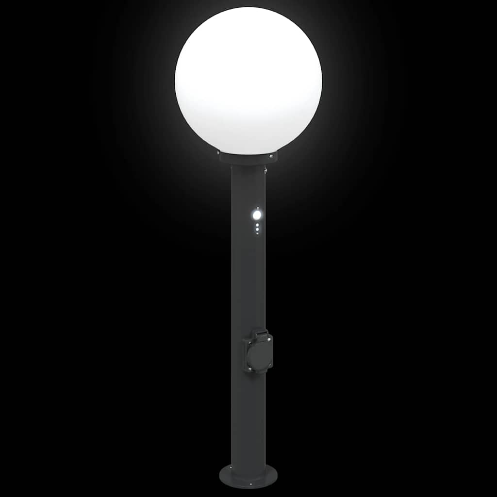 Lampioni a paletto con sensore e presa 3 pz 80 cm neri IP44 | homemem39