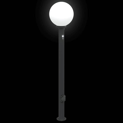 Lampada a paletto con sensore e presa 120 cm Nera IP44 | homemem39