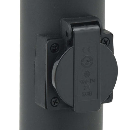 Lampada a paletto con sensore e presa 120 cm Nera IP44 | homemem39
