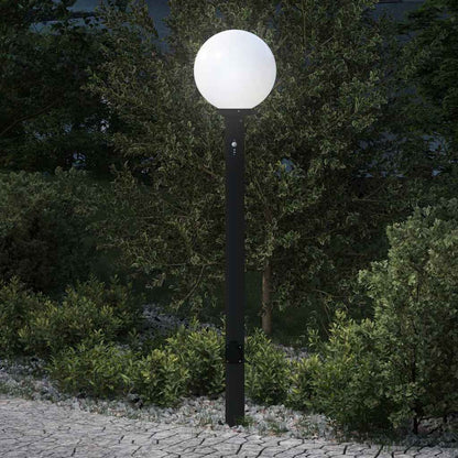 Lampada a paletto con sensore e presa 120 cm Nera IP44 | homemem39