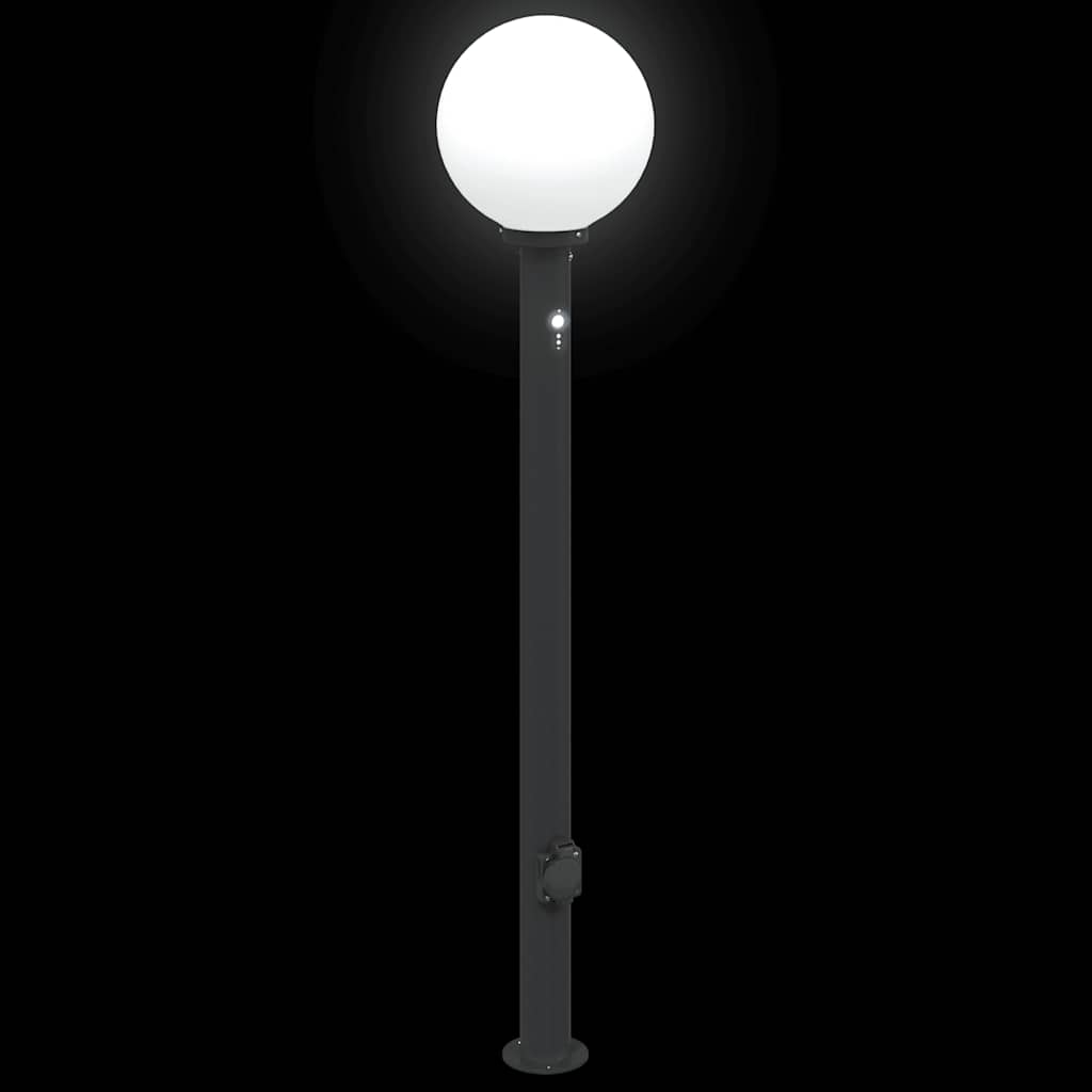 Lampioni a paletto con sensore e presa 3 pz 120 cm neri IP44 | homemem39