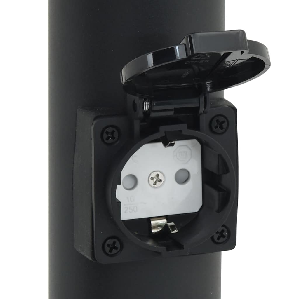 Lampioni a paletto con sensore e presa 3 pz 120 cm neri IP44 | homemem39