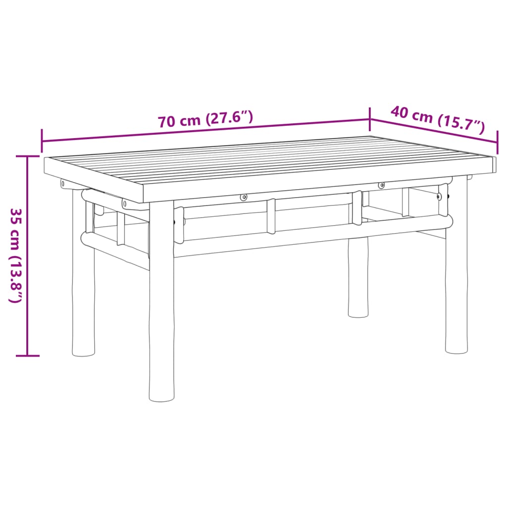 Tavolino da Salotto 70x40x35 cm in Bambù | homemem39