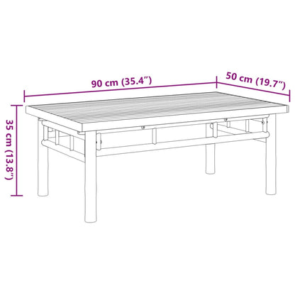 Tavolino da Salotto 90x50x35 cm in Bambù | homemem39