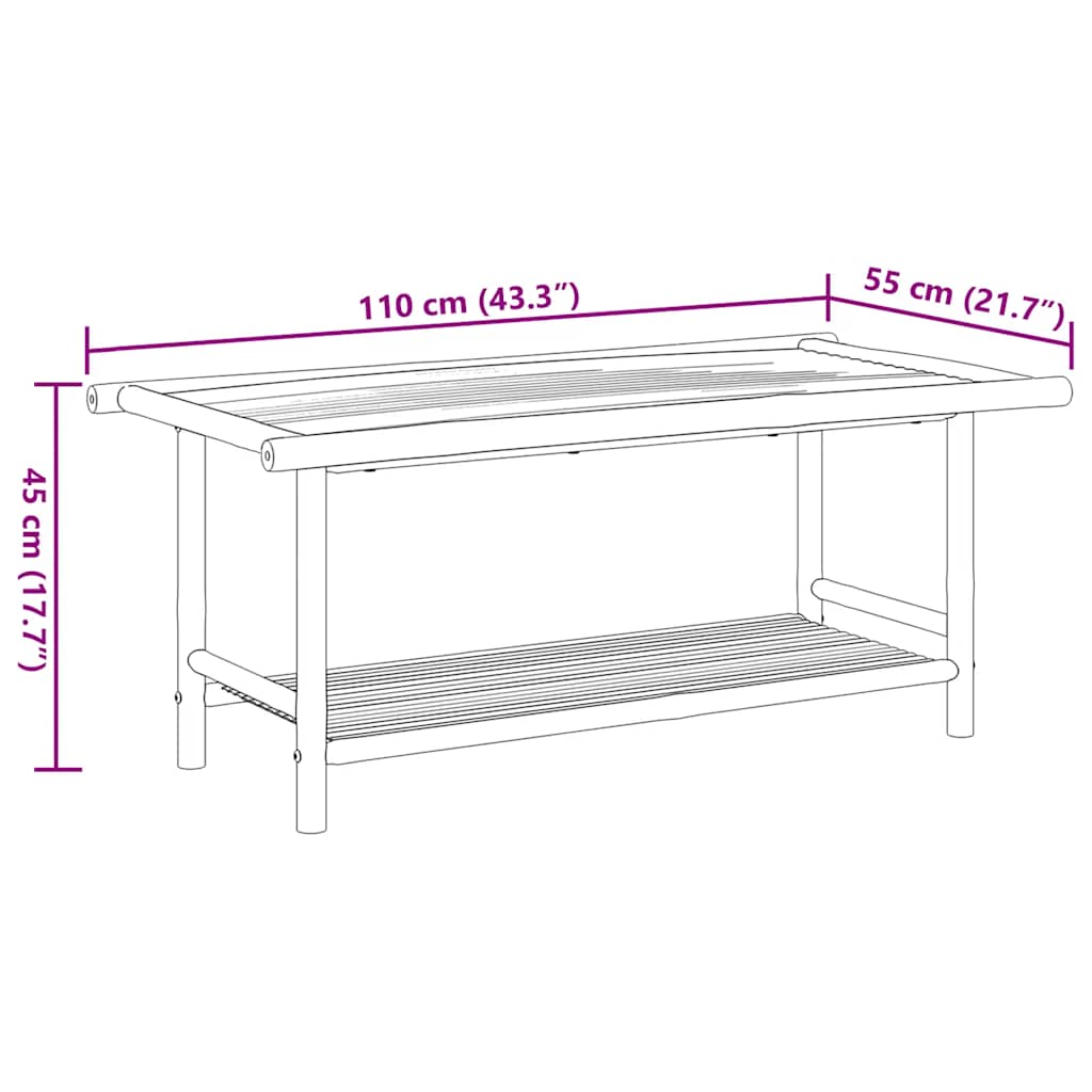 Tavolino da Salotto 110x55x45 cm in Bambù | homemem39