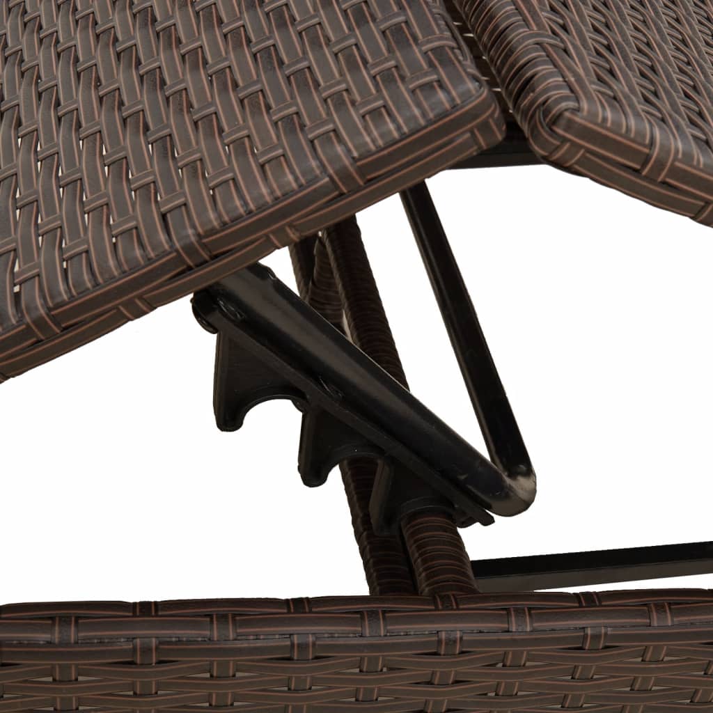 Lettini Prendisole 2 pz con Cuscini Marrone in Polyrattan - homemem39