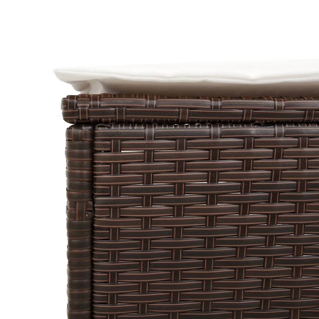 Lettini Prendisole 2 pz con Cuscini Marrone in Polyrattan - homemem39