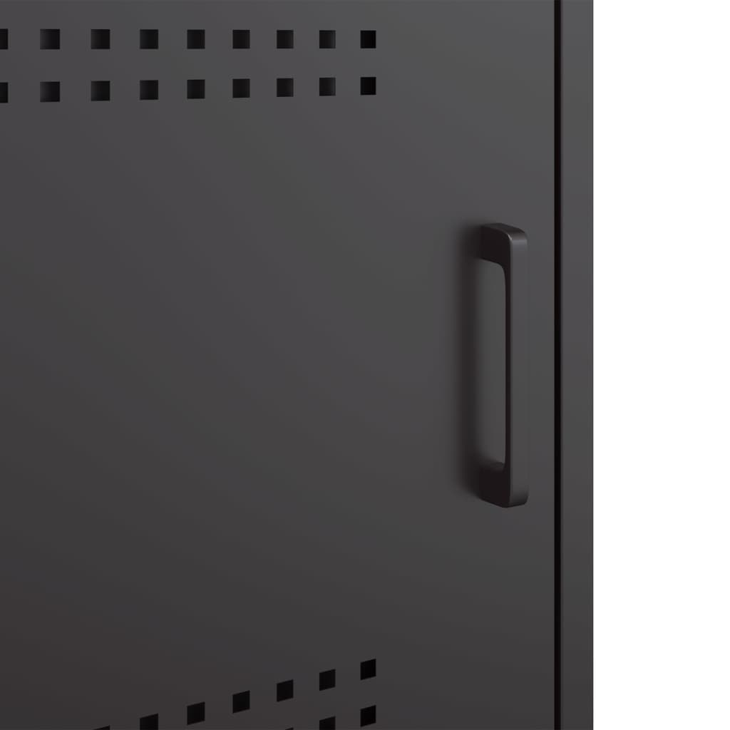 Comodini 2 pz Nero 36x39x50,5 cm in Acciaio - homemem39