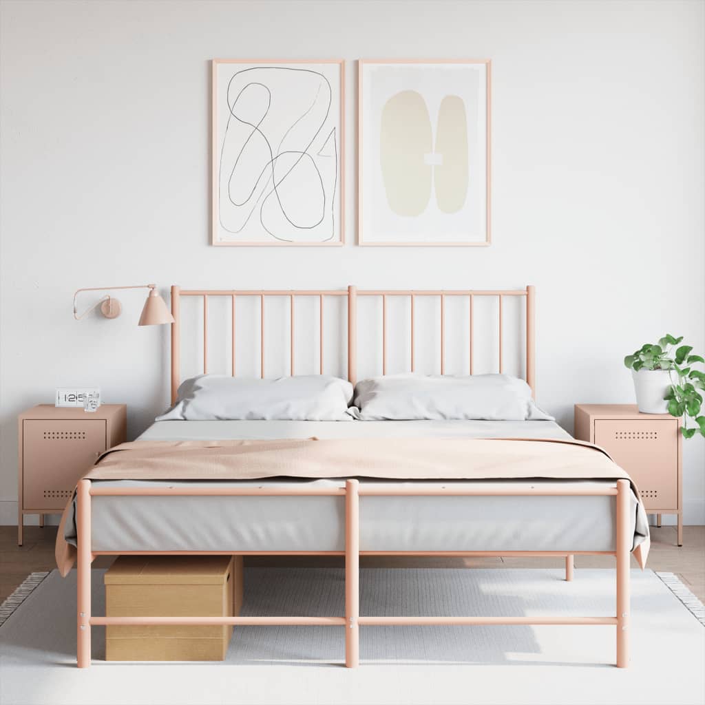 Comodini 2 pz Rosa 36x39x50,5 cm in Acciaio - homemem39