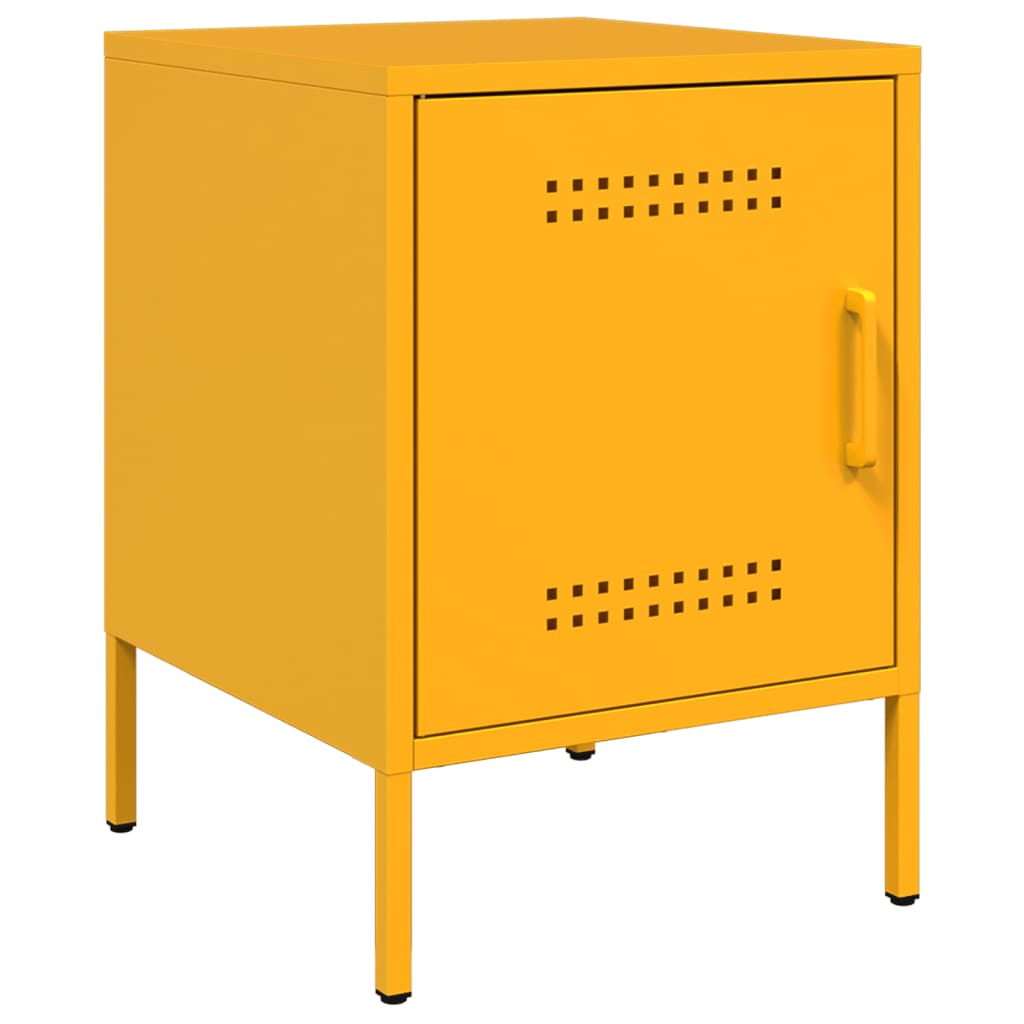 Comodini 2 pz Giallo Senape 36x39x50,5 cm in Acciaio - homemem39