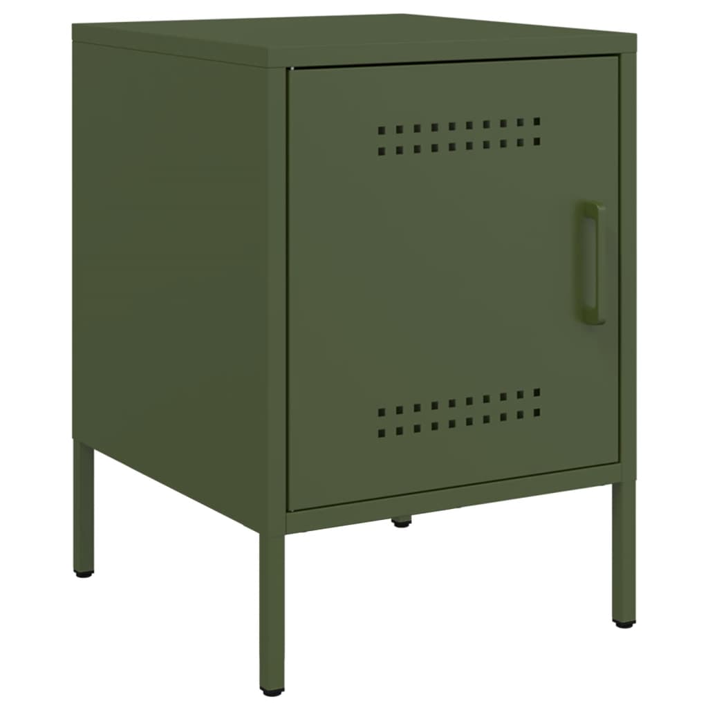 Comodini 2 pz Verde Oliva 36x39x50,5 cm in Acciaio - homemem39