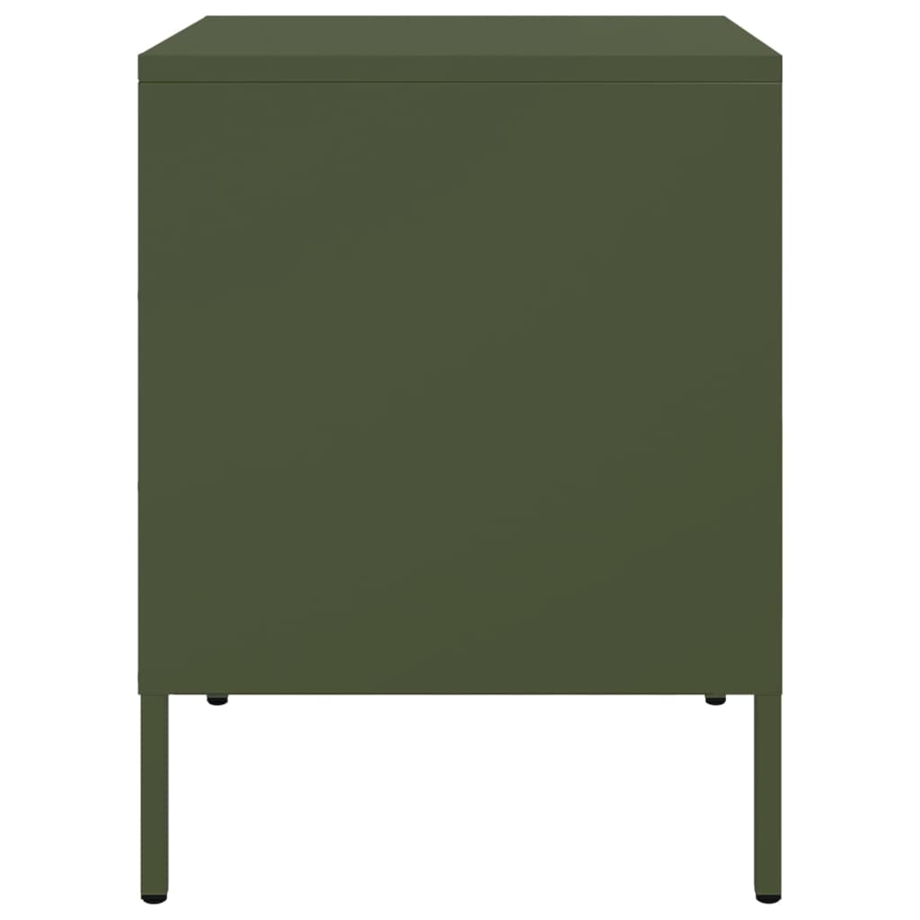Comodini 2 pz Verde Oliva 36x39x50,5 cm in Acciaio - homemem39