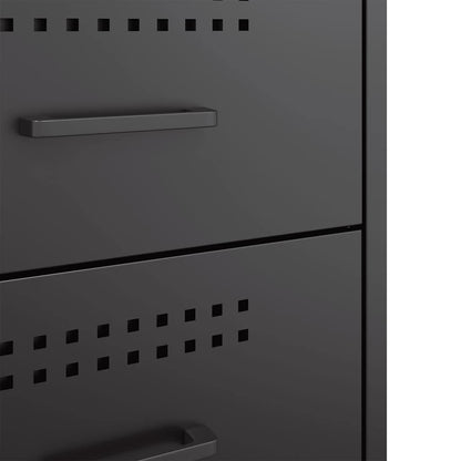 Comodini 2 pz Nero 36x39x50,5 cm in Acciaio - homemem39