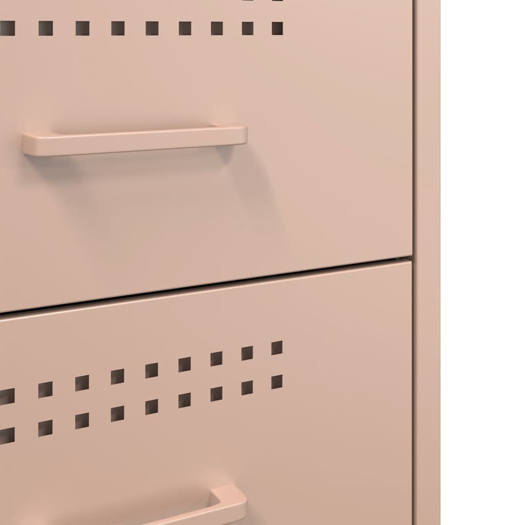 Comodino Rosa 36x39x50,5 cm in Acciaio - homemem39