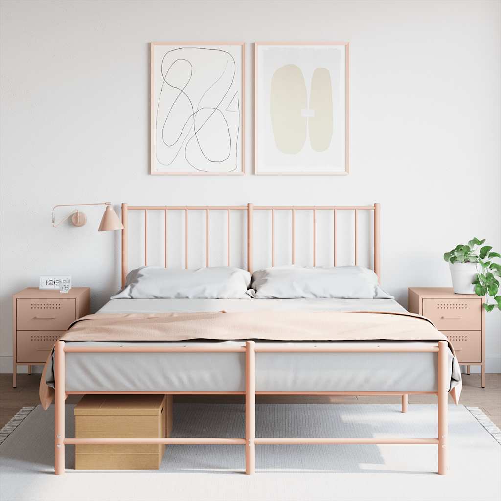 Comodini 2 pz Rosa 36x39x50,5 cm in Acciaio - homemem39