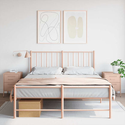 Comodini 2 pz Rosa 36x39x50,5 cm in Acciaio - homemem39