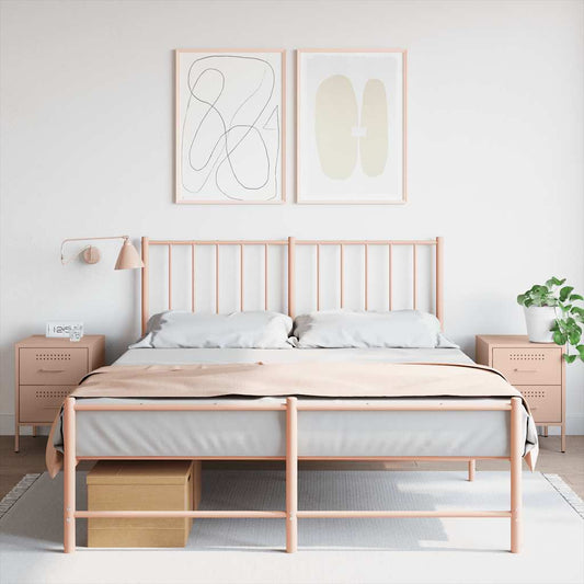 Comodini 2 pz Rosa 36x39x50,5 cm in Acciaio - homemem39