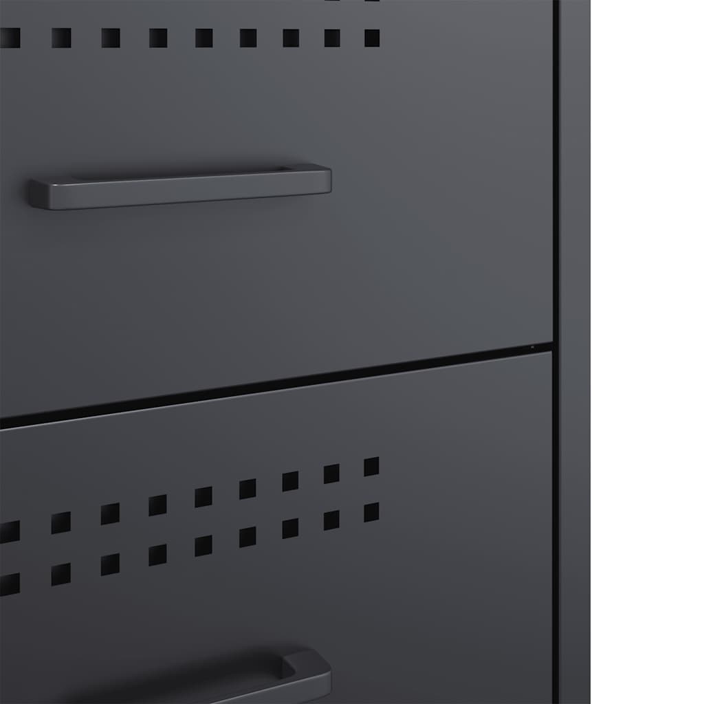 Comodino Antracite 36x39x50,5 cm in Acciaio - homemem39